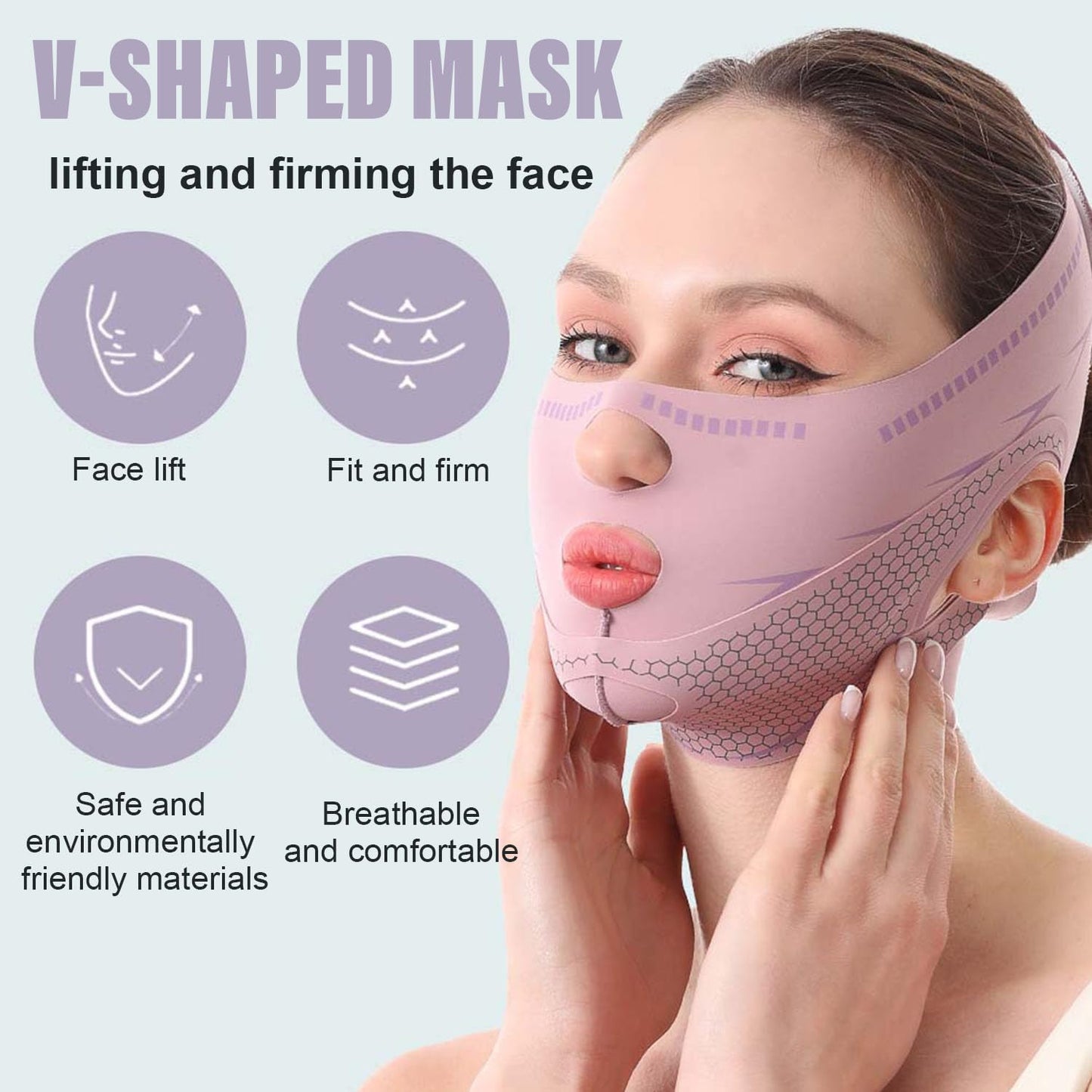 حزام شد الوجه المضاد للتجاعيد – قناع داعم للتنحيف ونحت ملامح الوجه أثناء النوم